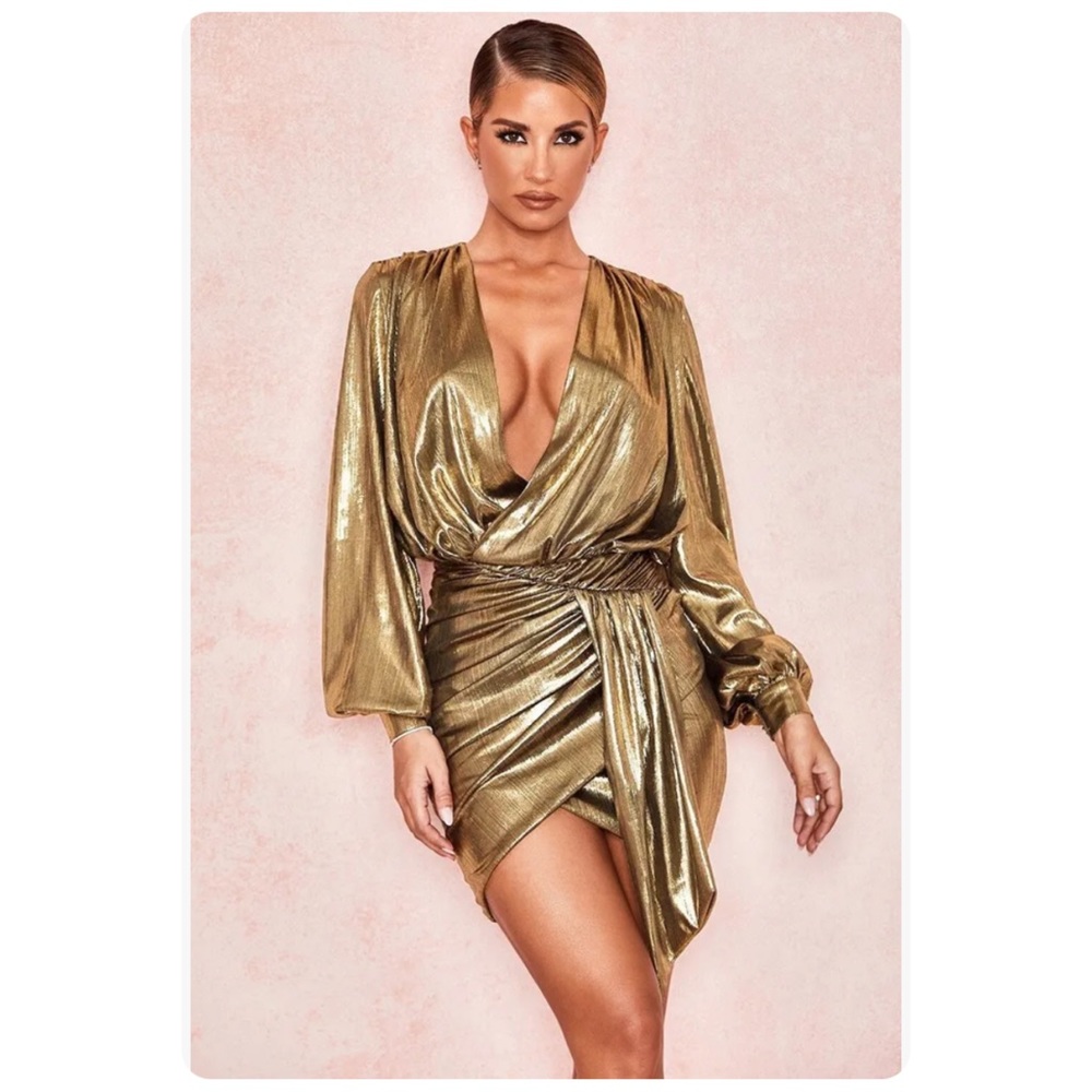 SOLD❌House of CB Metallic Bronze Dress - Picture 2 of 7